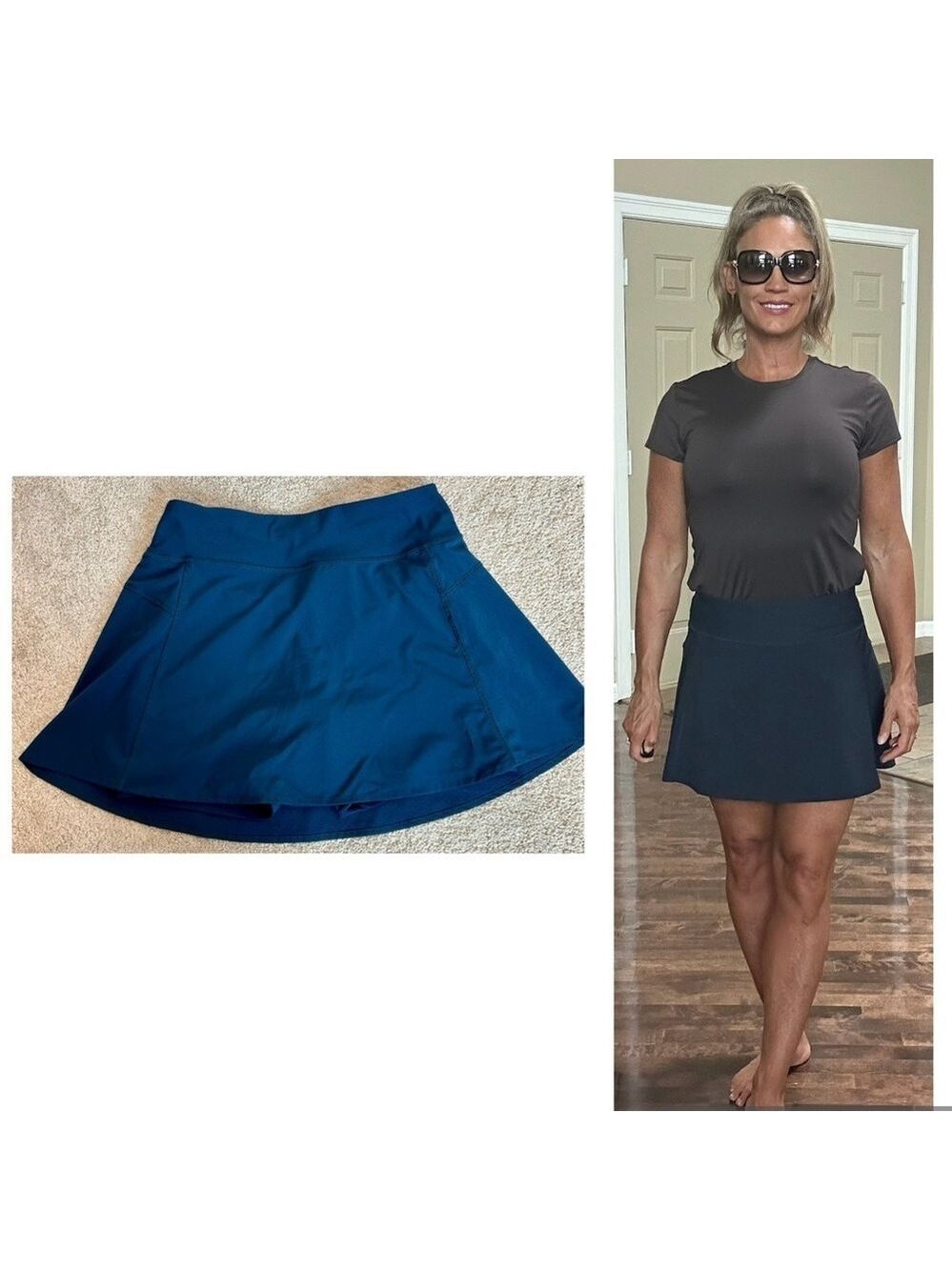 Athletic Works Women's dark Navy golf tennis Skirt skort Sz M  bicycle shorts